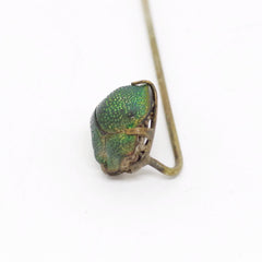 Victorian Green Scarab Gold Stick Pin