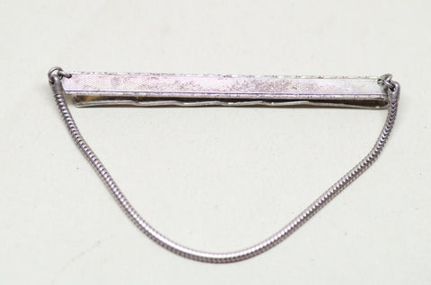 1940s Sterling Silver Chain Tie Bar