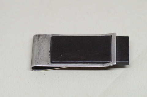 Minimalist Sterling Silver and Wood Money Clip