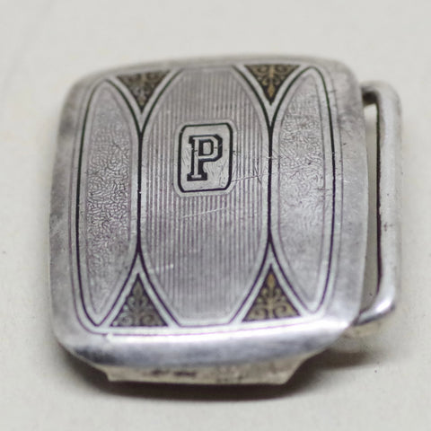 Art Deco-Era Hickock Sterling Silver "P" Belt Buckle