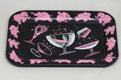 Pink Elephant Cocktail Tray Set