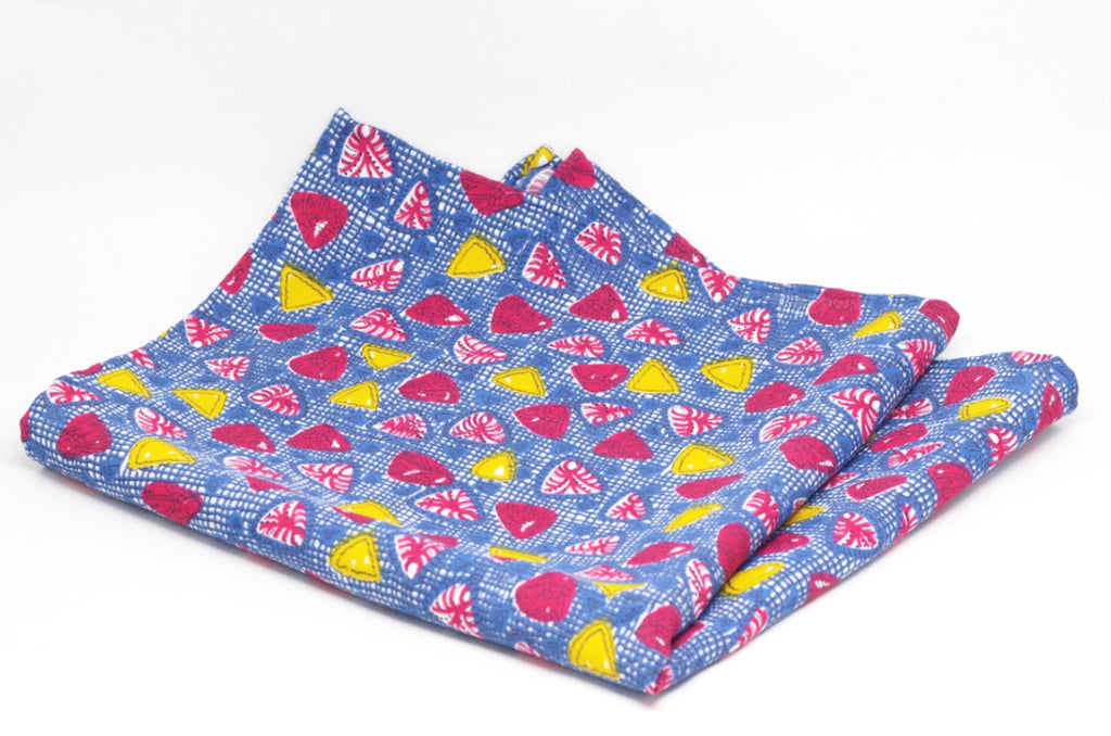 Vibrant Pink, Yellow, and Blue Rayon Pocket Square by Put This On