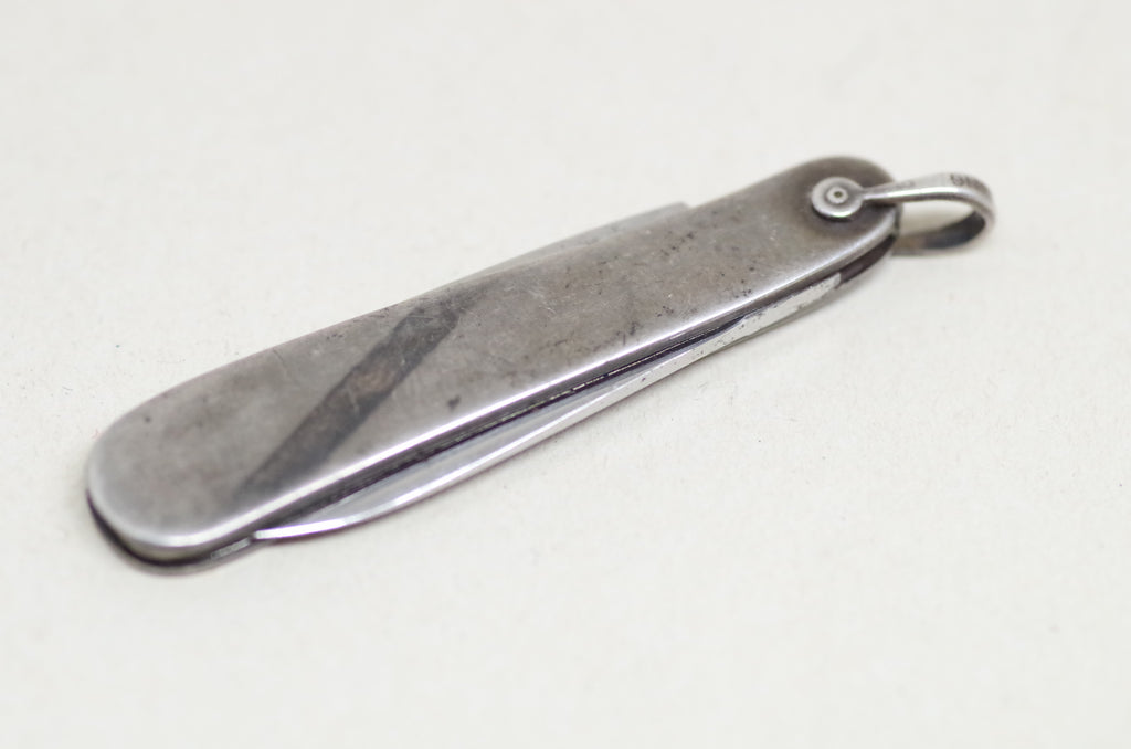Striped Sterling Silver Pocket Knife