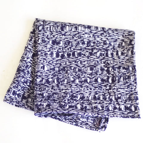 Intricate Patterned Japanese Indigo Cotton Pocket Square by Put This On