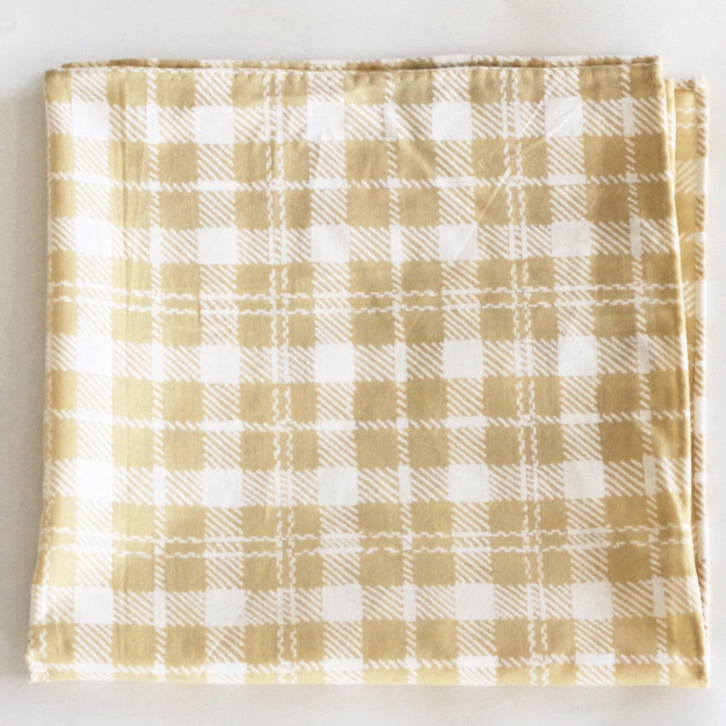 Summery Khaki Gingham Cotton Pocket Square by Put This On