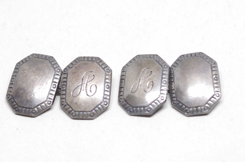Elegant Sterling Silver "A" Monogram Cufflinks