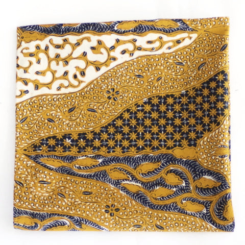 Luxurious Golden Floral Cotton Pocket Square by Put This On