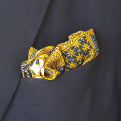 Luxurious Golden Floral Cotton Pocket Square by Put This On