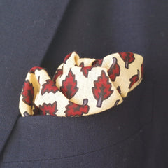 Crunchy Red Leaf Cotton Pocket Square by Put This On