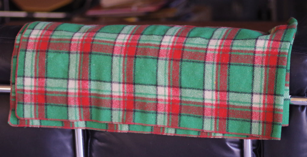 Red and Green Wool Plaid Blanket
