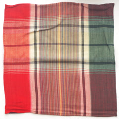 Fun Red and Green Checked and Striped Cotton Pocket Square by Put This On