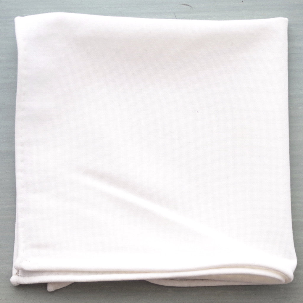 Plain & Simple White Cotton Pocket Square by Put This On