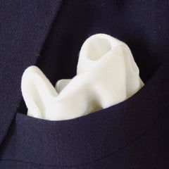 Plain & Simple White Cotton Pocket Square by Put This On