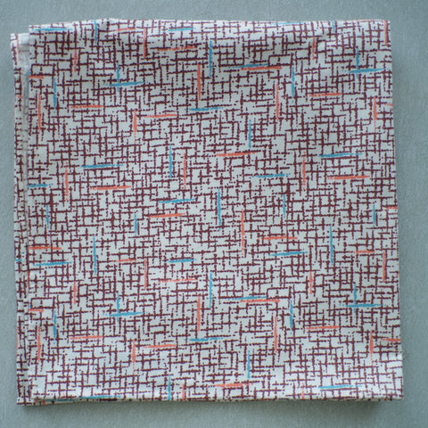Blue, Orange, and Brown Cotton Fleck Pocket Square by Put This On