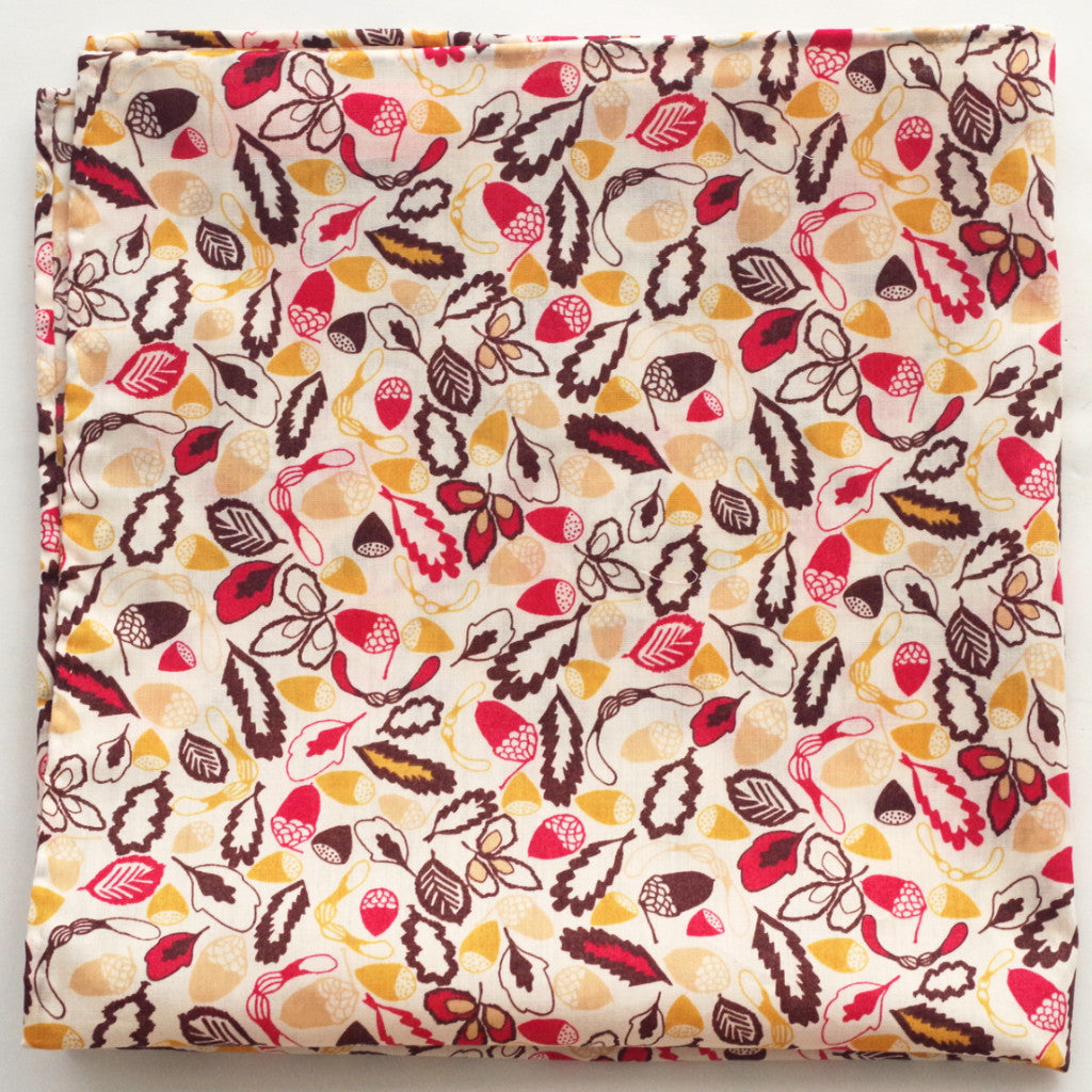 Vibrant Leaves and Acorns Cotton Pocket Square by Put This On