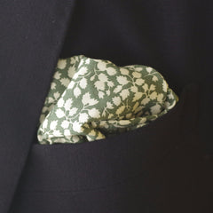 Springy Green Leaf Cotton Pocket Square by Put This On