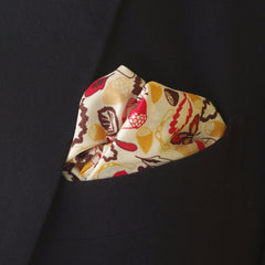 Vibrant Leaves and Acorns Cotton Pocket Square by Put This On