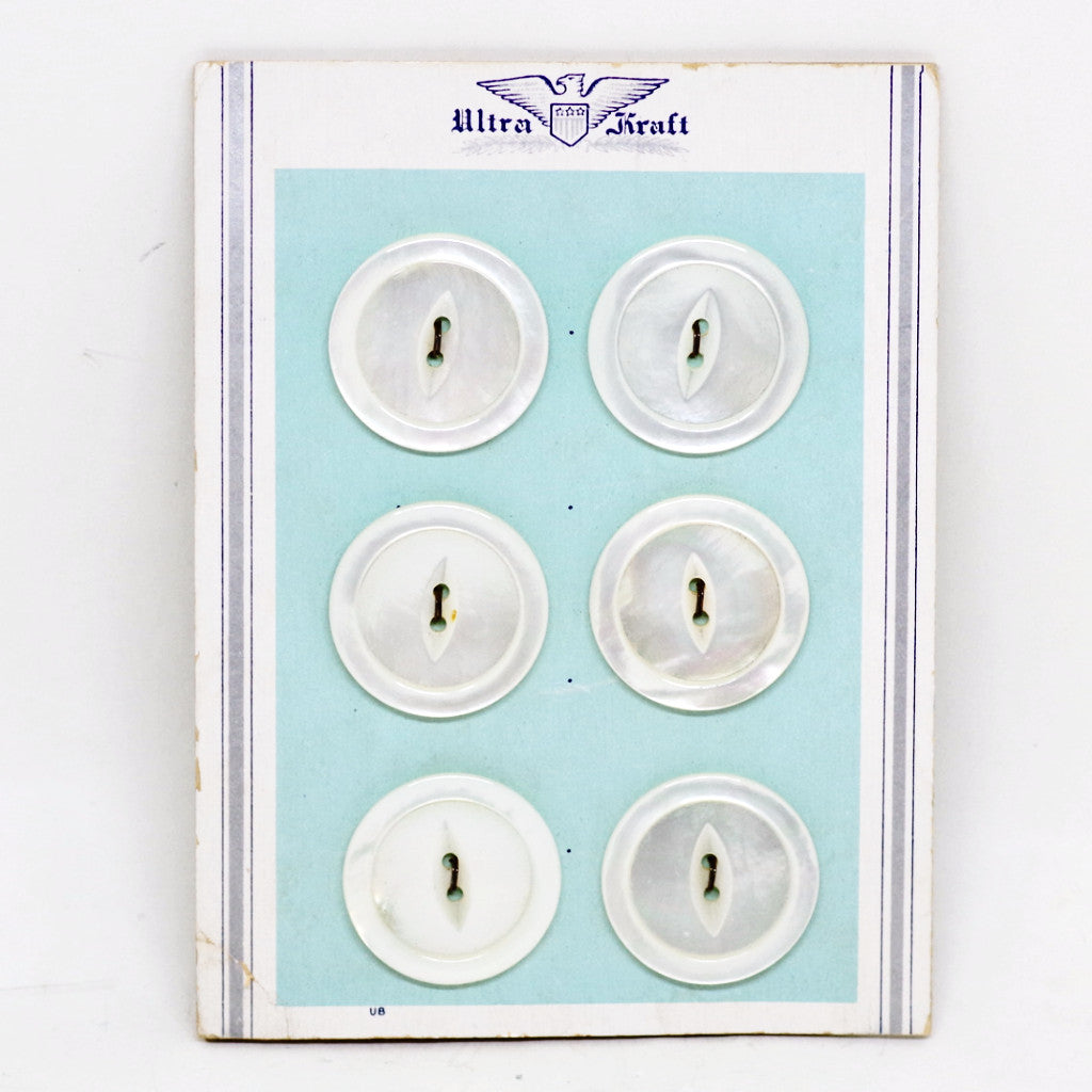 Vintage "Ultra Kraft" Mother of Blazer Pearl Buttons- Set of 3