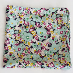 Bouncy Sea-foam Green Floral Rayon Pocket Square by Put This On