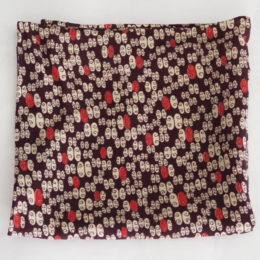 Creamy Brown, White, and Orange Rayon Pocket Square by Put This On