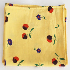 Sunny Fruits & Flowers Yellow Rayon Pocket Square by Put This On