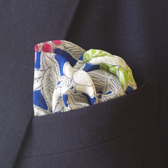 Tropical Blue and Grey Rayon Pocket Square by Put This On