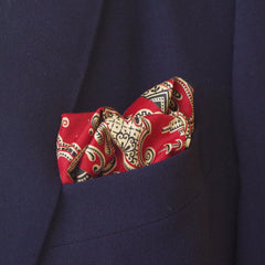 Classical Red and Yellow Rayon Pocket Square by Put This On