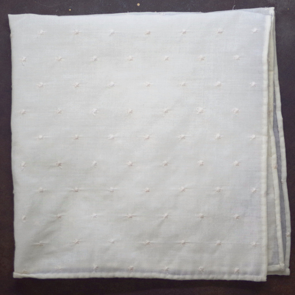 Dotted Cream Cotton Pocket Square by Put This On