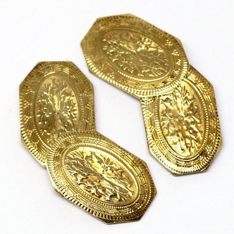 14kt Gold Edwardian Engraved Cufflinks