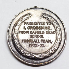 Vintage 1952 Silver Plated Footie Medal