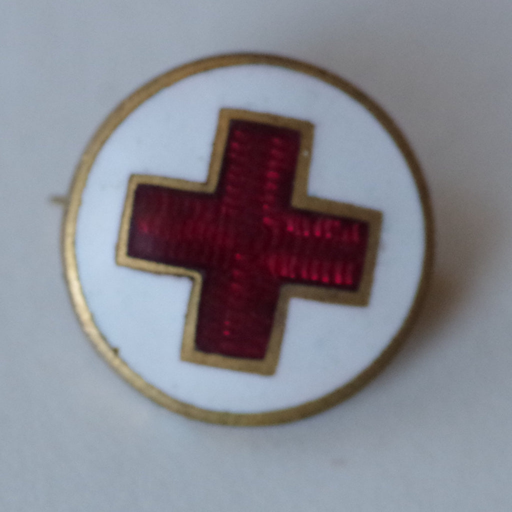 Vintage Enameled Red Cross Pin