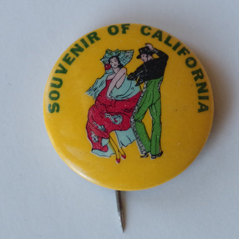 Vintage Souvenir of California Button