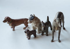 Antique Cold Painted Bronze Dogs