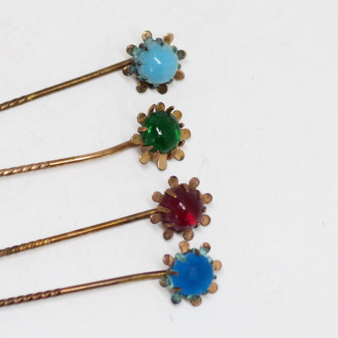 Early 20th Century Gilt Gem Stick Pins