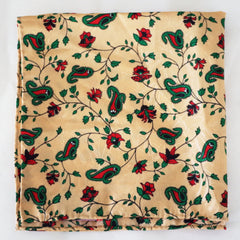 Earthy Ecru Floral Silk Pocket Square by Put This On