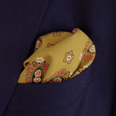 Rich Gold Paisley Rayon Pocket Square by Put This On