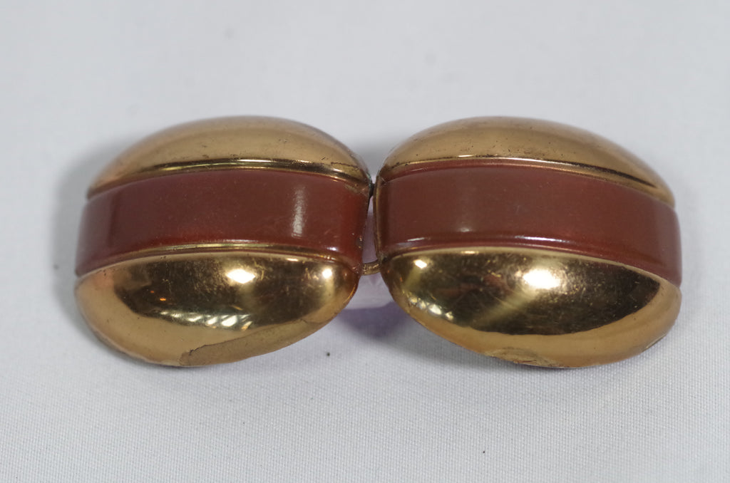 1930s Accented Brass Buckle Set
