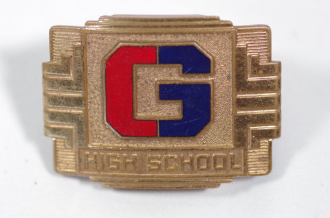 "G" High School Giant Grip Brass Belt Buckle
