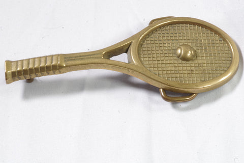 1970s Brass Tennis Racket Belt Buckle