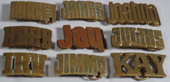 1970s Brass Name Belt Buckles