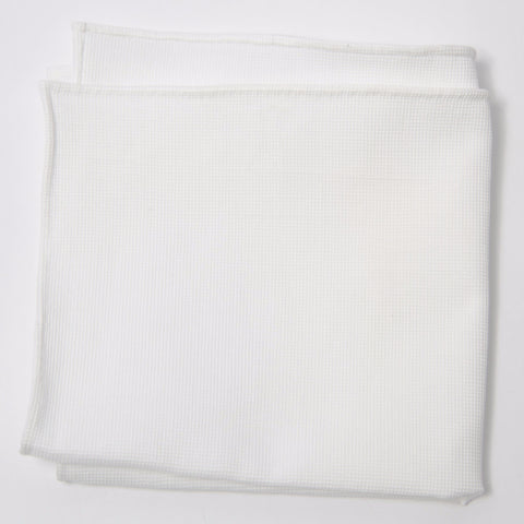 Bright White Textured Cotton Pocket Square by Put This On