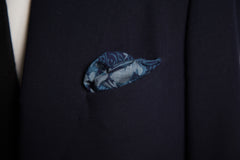 Wonderful Blue Floral Wool Pocket Square by Put This On