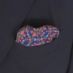 Latticed Floral Print Cotton Pocket Square by Put This On